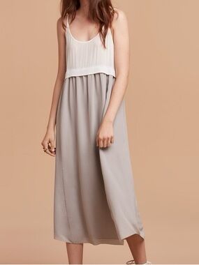 Aritzia Wilfred Bisous Silk Slip Midi Dress